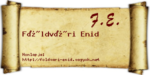 Földvári Enid névjegykártya